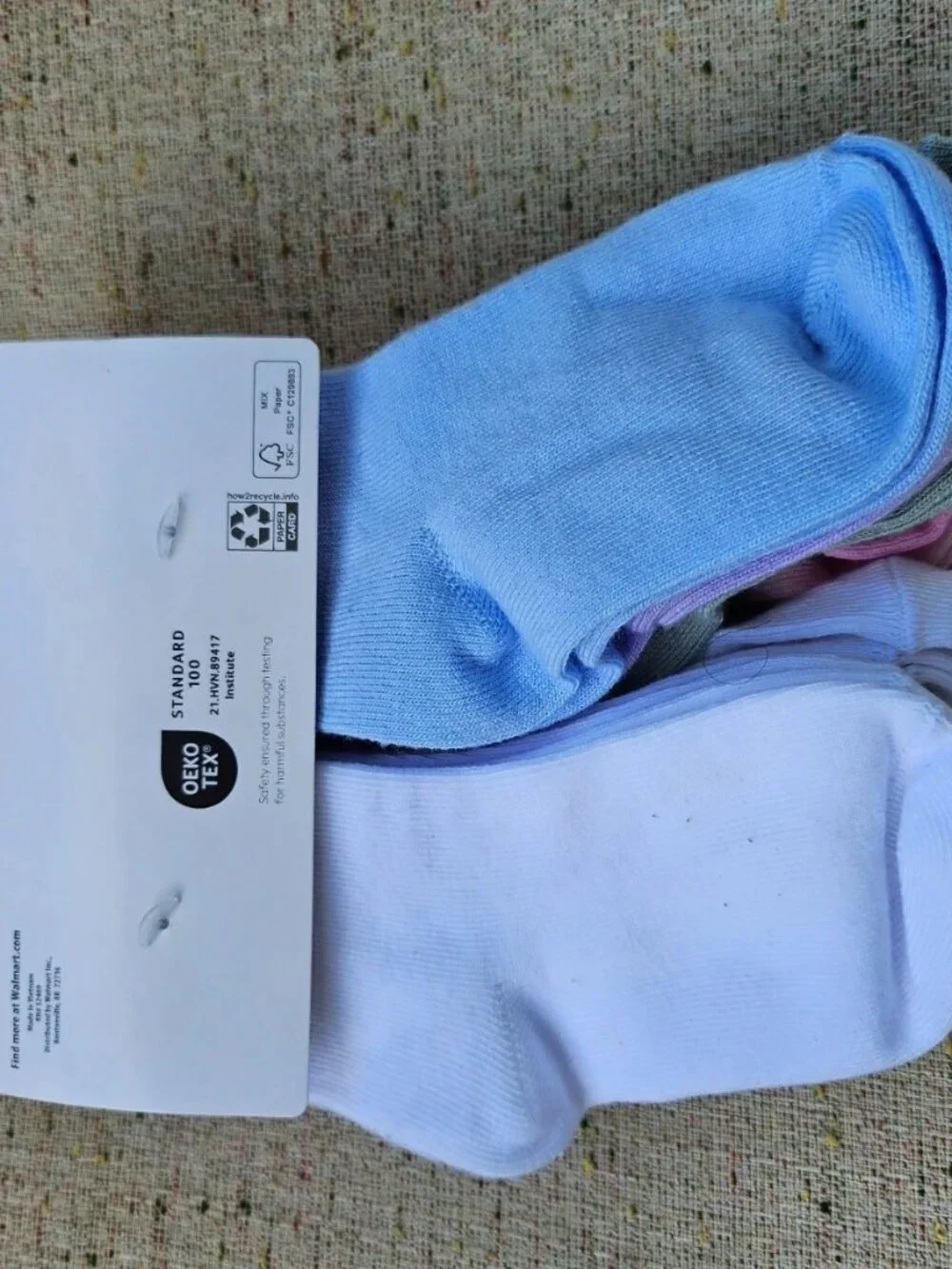 Wonder Nation Kids Socks Turn Cuff Ribbed Multi Color Size 18-36M set of 10 NWT